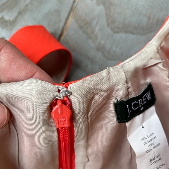J Crew ORANGE sleeveless dress | size 4 - Picture 6 of 9